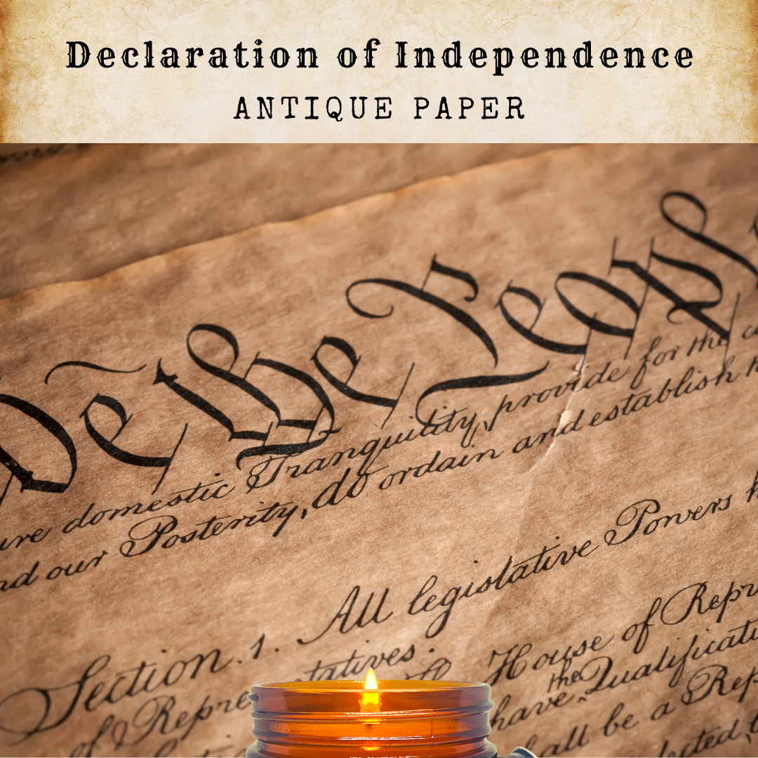 Declaration of Independence Candle - Antique Paper Scent History Buff Gift