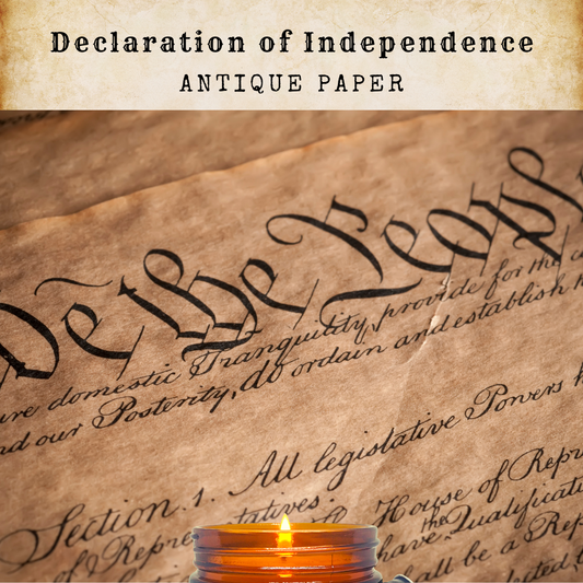 Declaration of Independence Candle - Antique Paper Scent History Buff Gift