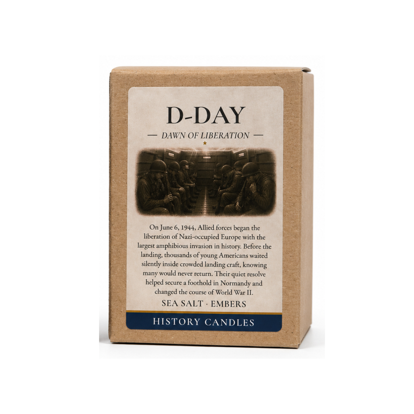 History Candles D-Day premium gift box featuring original historic artwork