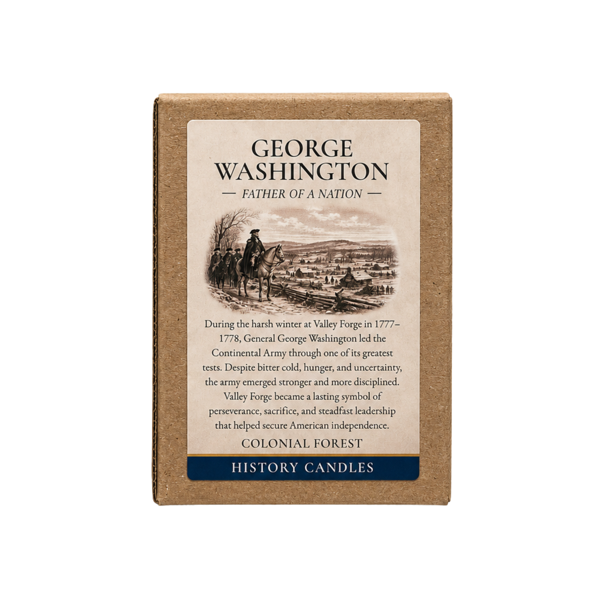 History Candles George Washington premium gift box featuring original historic artwork