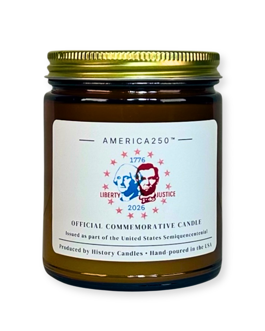 Liberty and Justice candle from the America250™ collection by History Candles