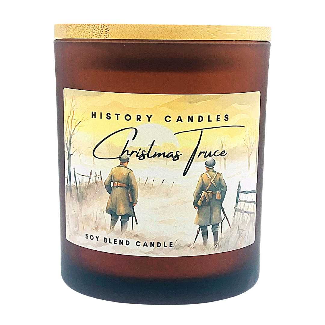 Christmas Truce - 10oz Double Wick Frosted Amber Jar