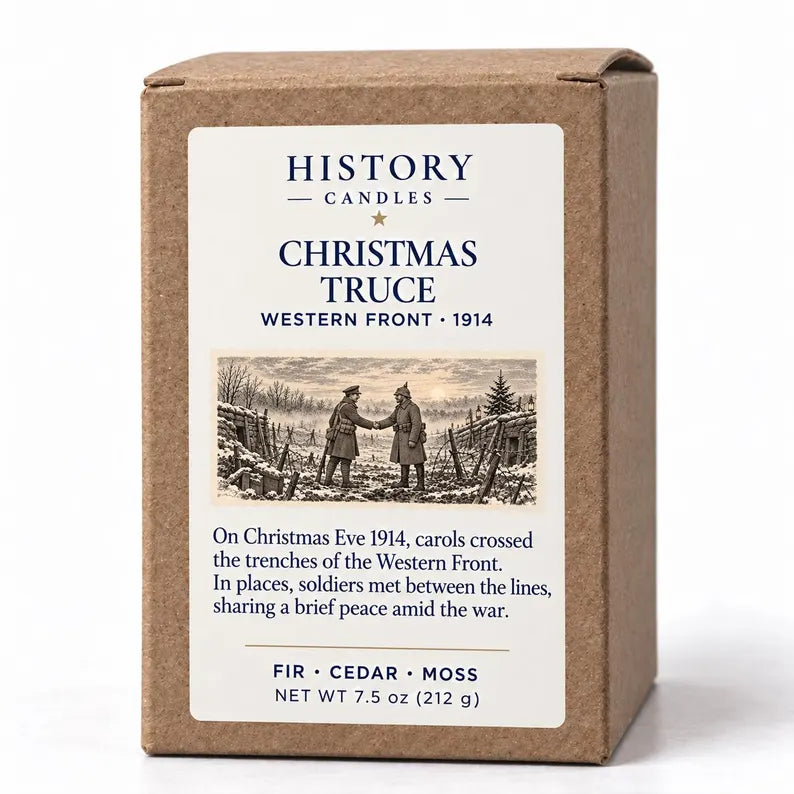 Christmas Truce kraft gift box with the historical narrative.
