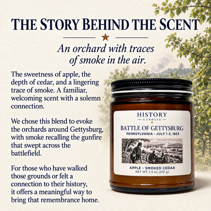 The story behind Gettysburg's scent: apple evokes the orchards, while smoke recalls the gunfire across the battlefield.